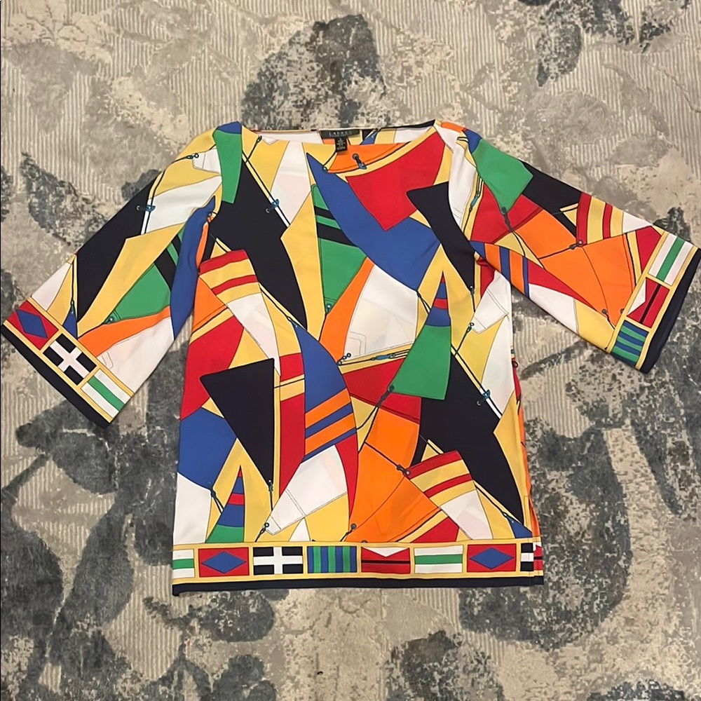 Ralph Lauren Multicolor Geometric Blouse
